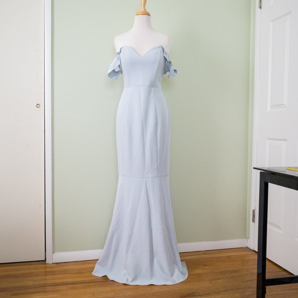 Wayf Gabriella Off Shoulder Sweetheart Mermaid Maxi Dress